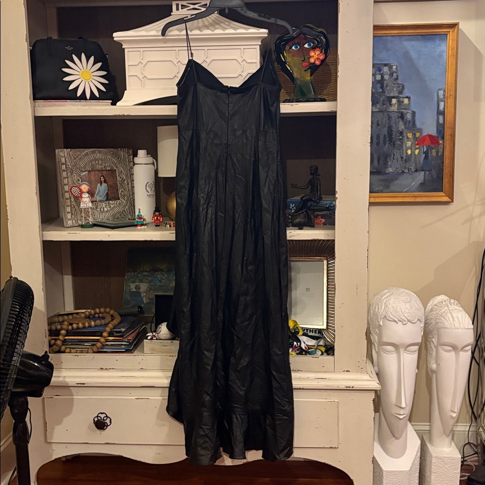 Amanda Uprichard Simone Faux Leather Dress SZ M EUC - Picture 5 of 6